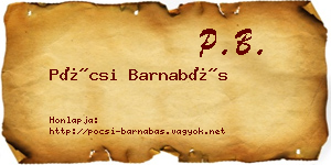 Pócsi Barnabás névjegykártya